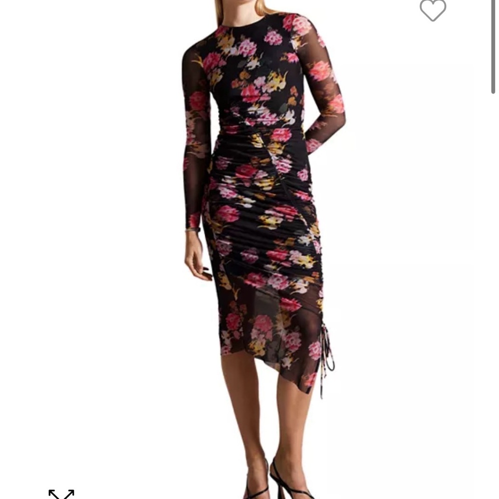 Ted Baker Black Floral Long Sleeve Dress